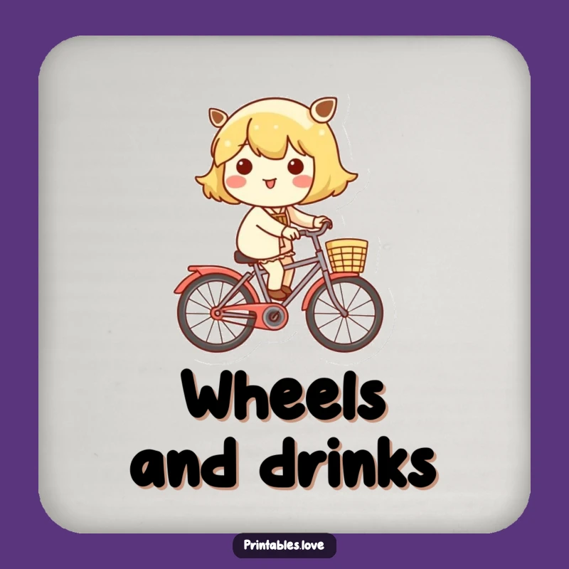 Funny Kawaii Bicycle Rider Coaster Set: Protect Tables with Joy