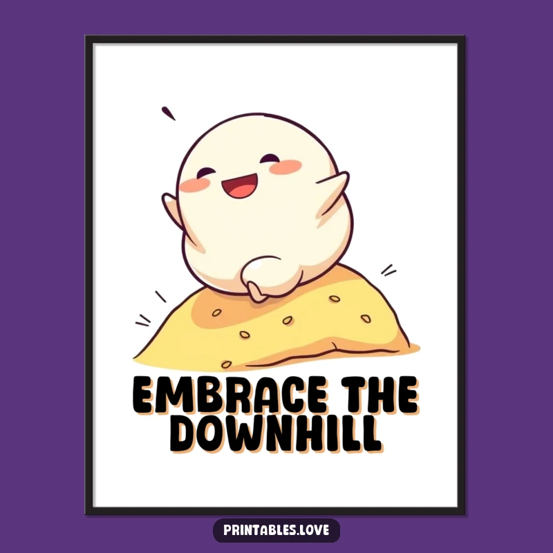 Funny Dumpling Rolling Poster: Determined Glee Wall Art for Joyful Spaces