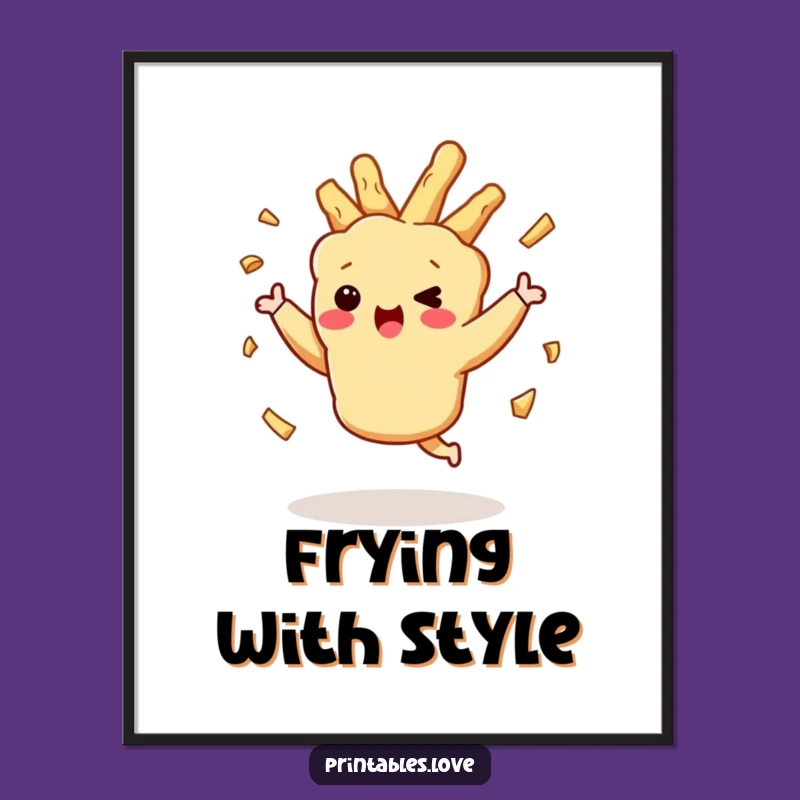 Funny Dancing Tempura Poster: Crispy Moves Wall Art, Hilarious Foodie Decor Gift