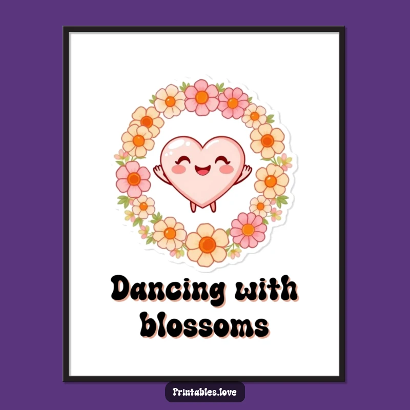 Funny Dancing Heart Poster: Joyful Decor, Hilarious Gift for Walls!