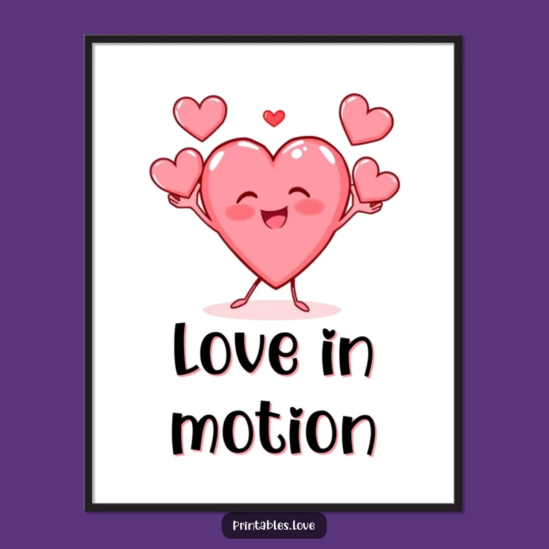Funny Heart Juggler Poster: Brighten Your Walls with this Cheerful Art - Great Gift!