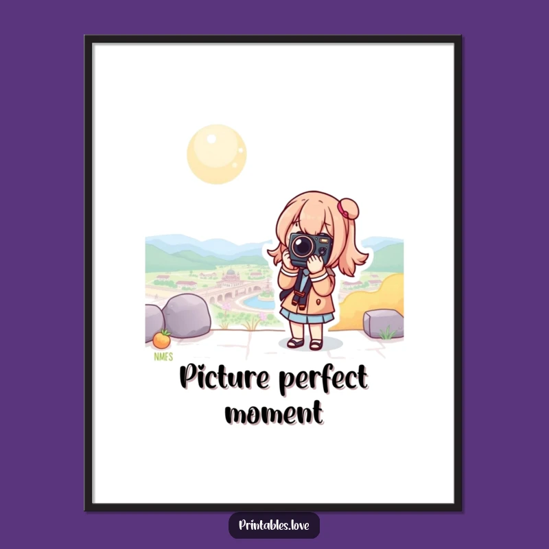 Funny Kawaii Camera Poster: Scenic Adventure Art, Lovely Funny Gift!