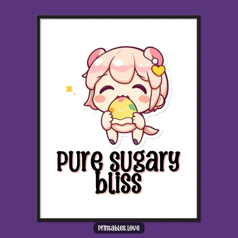 Funny Kawaii Sweet Treat Poster: Decorate With Adorable Yumminess Funny Gift