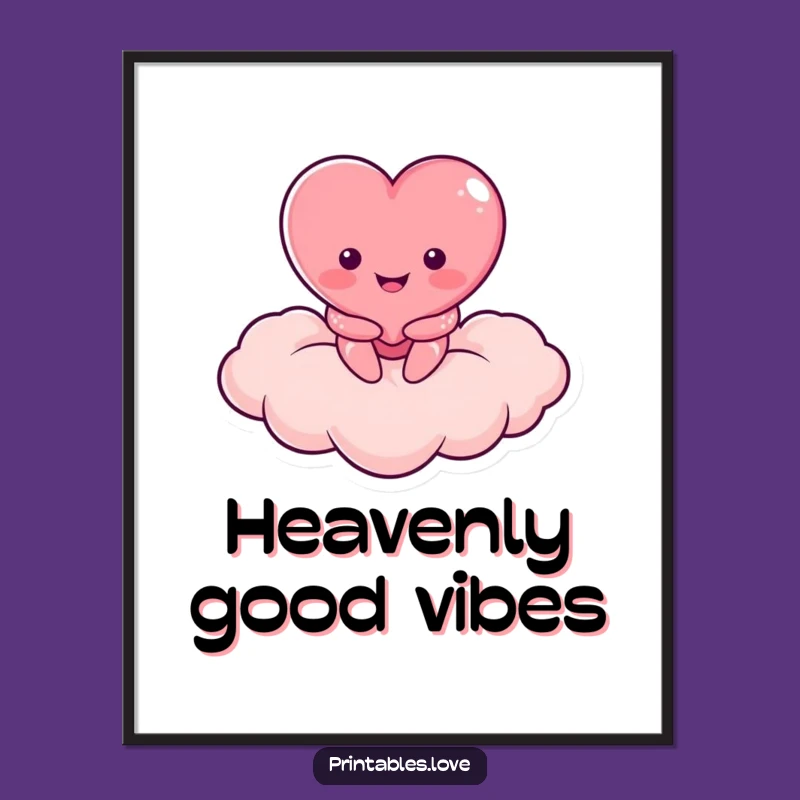 Funny Heart Cloud Dweller Poster: Heavenly Art for Happy Walls - Great Gift!