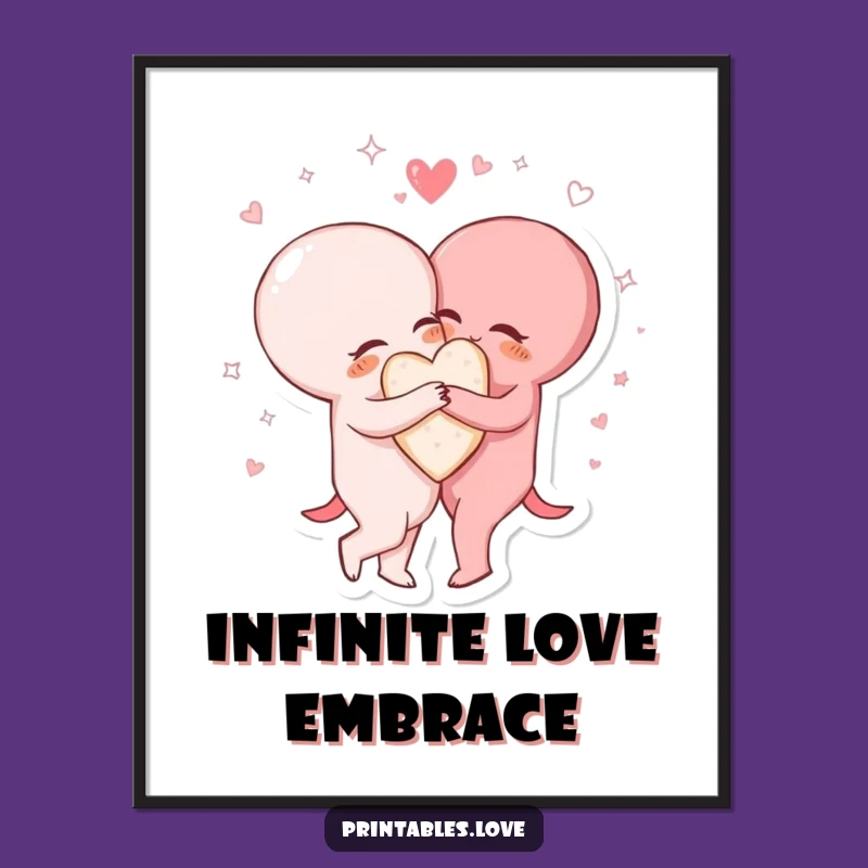 Funny Heart Hug Poster - Sparkling Wall Art for Cozy Homes
