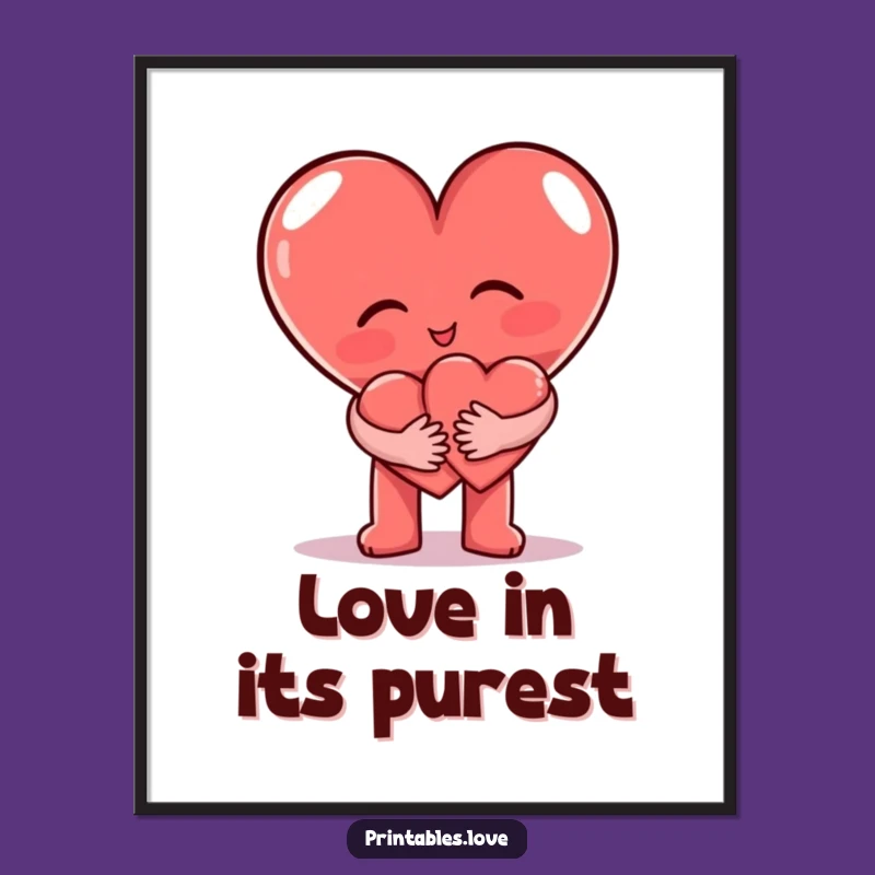 Funny Heart Hug Poster: Charming Wall Art's Funny Gift for Decor