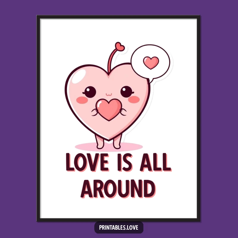 Funny Heart Poster - Sweet Speech Bubble Wall Art Print