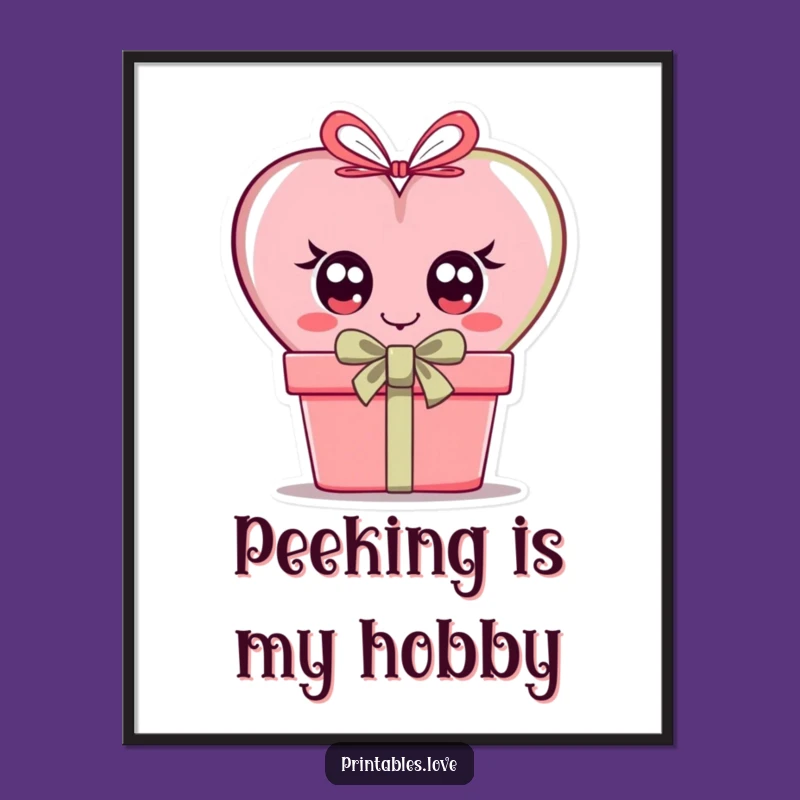 Funny Curious Heart Poster: Intriguing Wall Art, Hilarious Gift for Art Lovers!