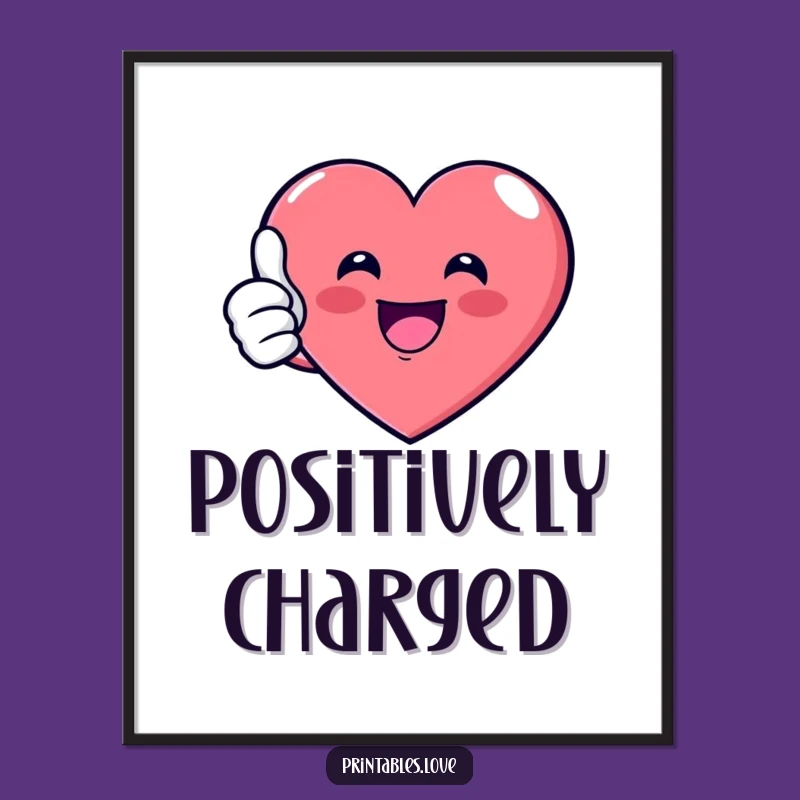 Funny Thumbs Up Heart Poster - Vibrant Wall Art for a Cheerful Space