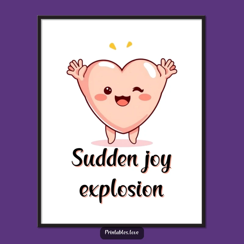 Funny Surprise Heart Poster: Brighten Your Walls with Hilarious, Joyful Art