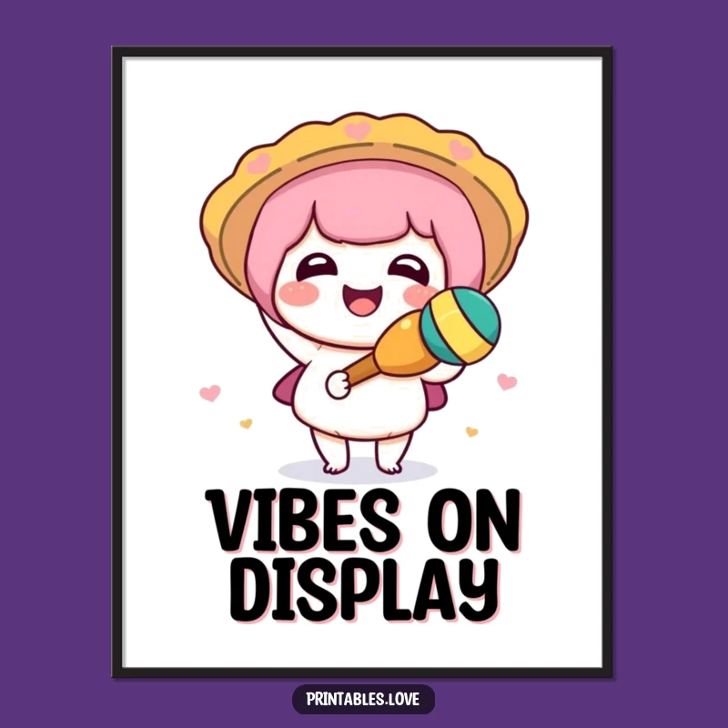 Funny Kawaii Maraca Poster: Festive Wall Art for Happy Homes