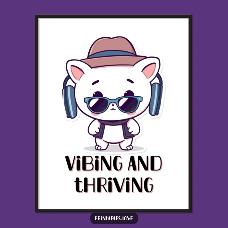 Funny Kawaii Grooving Poster: Cool Wall Art for Your Space