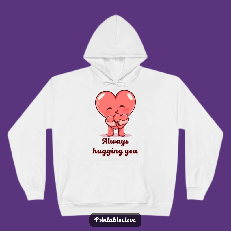 Funny Heart Hug Hoodie: Cozy Love's Funny Gift for Couples