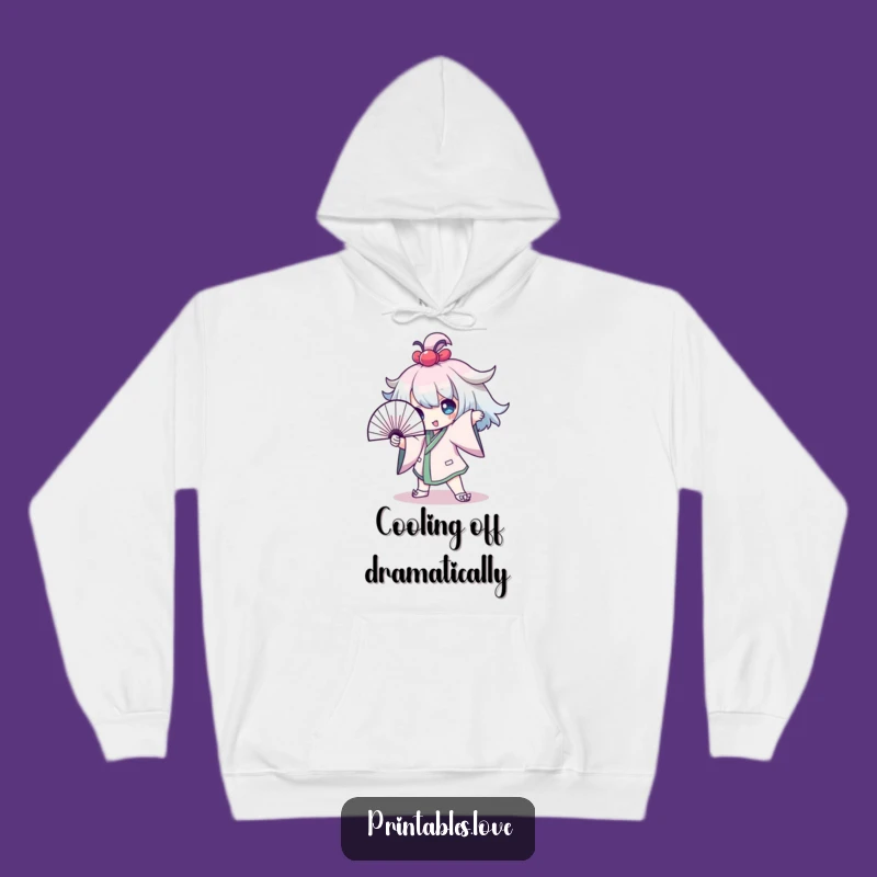 Funny Kawaii Drama Queen Hoodie: Cozy Fan Pose Sweatshirt