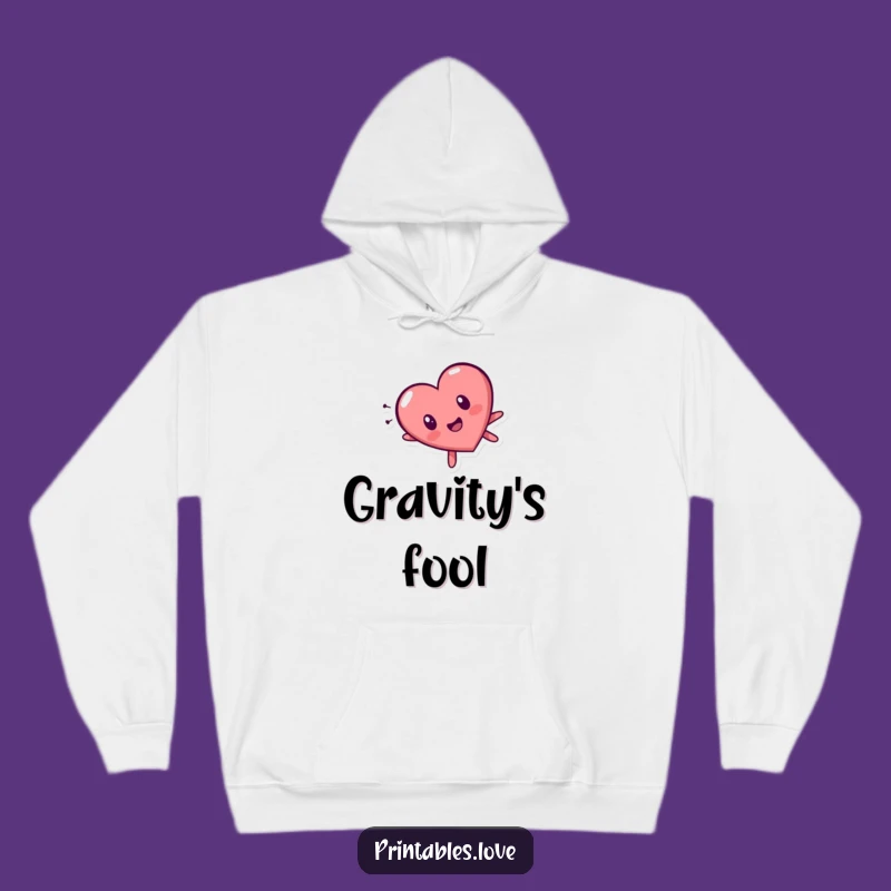 Cozy Funny Surprised Heart Hoodie: Tumbling Design, Warm & Hilarious Funny Gift