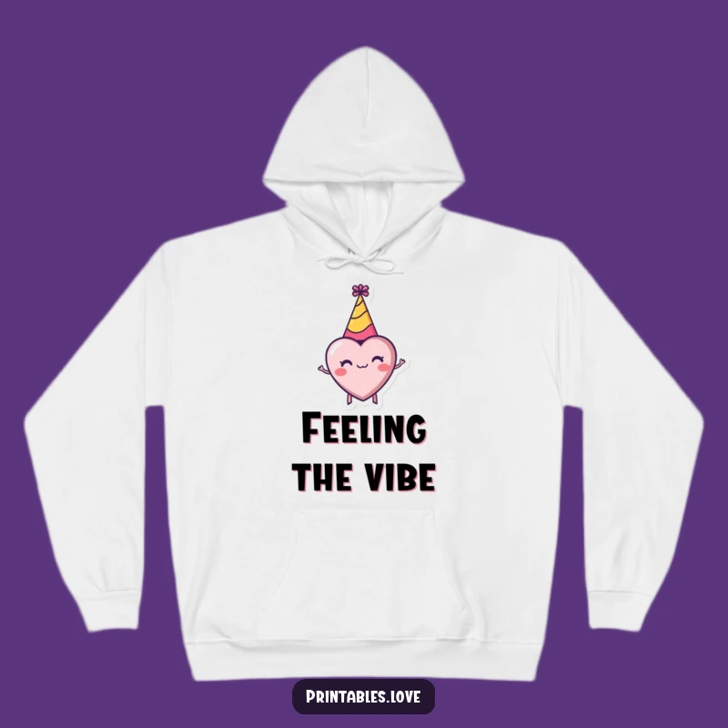 Funny Tiny Heart Party Hat Hoodie: Cozy Enthusiastic Celebration Wear