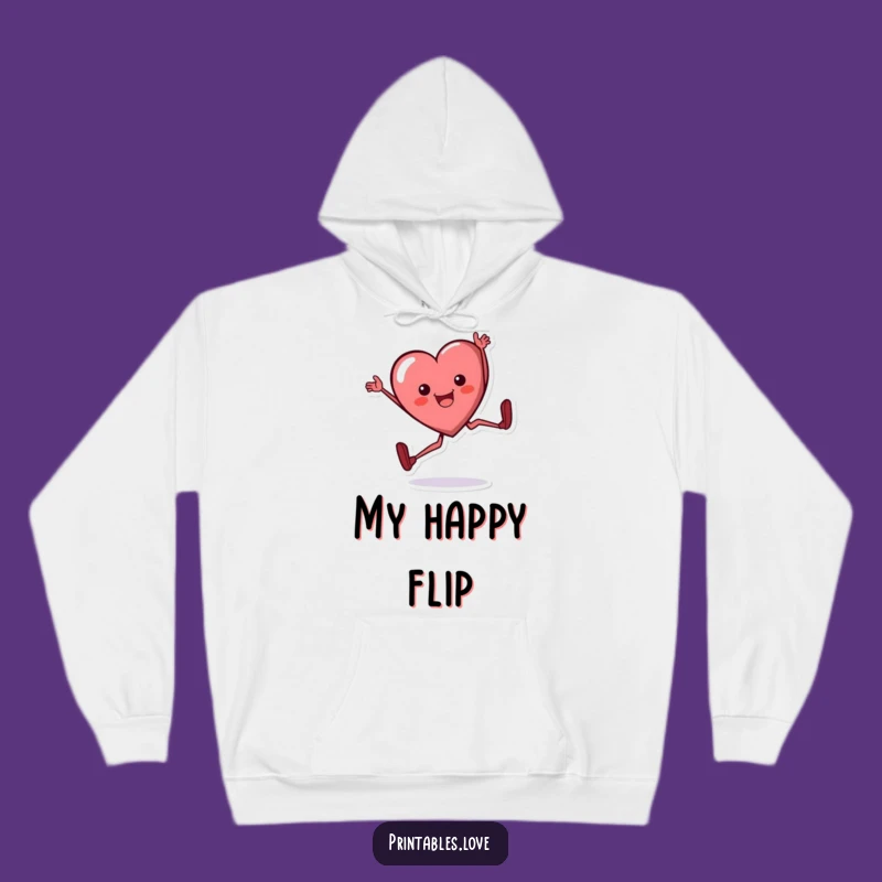 Funny Heart Cartwheel Hoodie - Cozy Flipping Character Sweatshirt