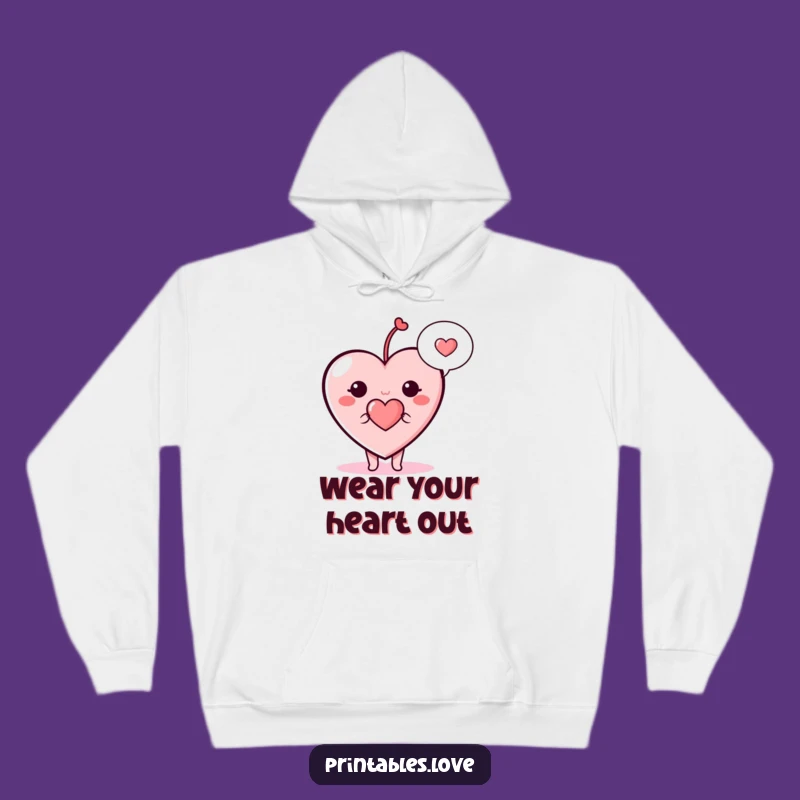 Funny Heart Hoodie - Cozy Speech Bubble Love Sweatshirt