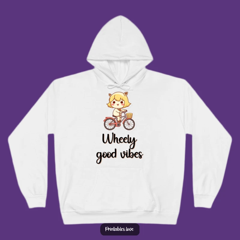 Funny Kawaii Bicycle Rider Hoodie: Cozy Comfort for the Journey