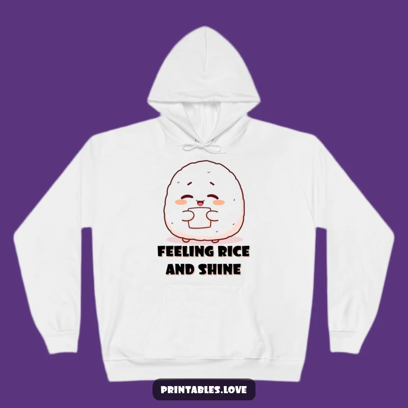 Funny Onigiri Cozy Hoodie: Giggling Character Sweatshirt Gift for Warm Winks