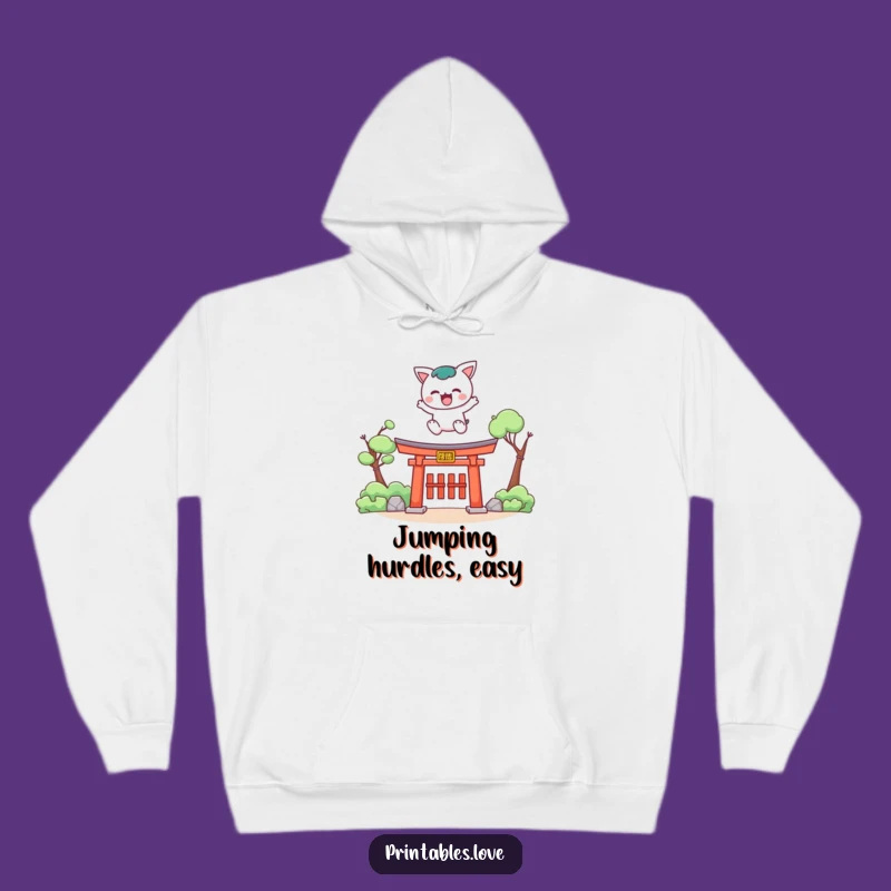 Funny Kawaii Torii Leap Hoodie: Cozy Up for Your Next Adventure
