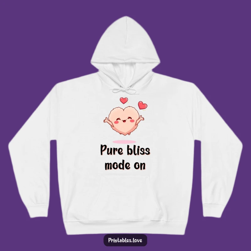 Funny Fluffy Heart Hug Hoodie - Cozy Up in Joyful Love Vibes