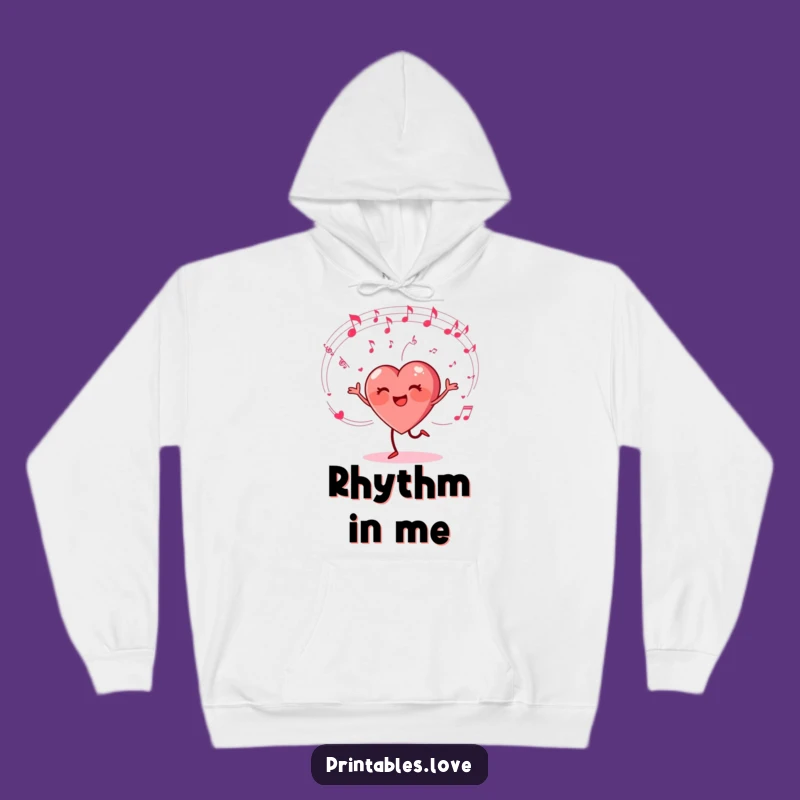 Funny Dancing Heart Hoodie - Cozy Musical Cartoon Sweatshirt for Fun