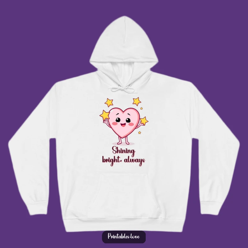 Cozy Funny Star Juggling Hoodie: Cheeky Heart Character, Warm Funny Gift