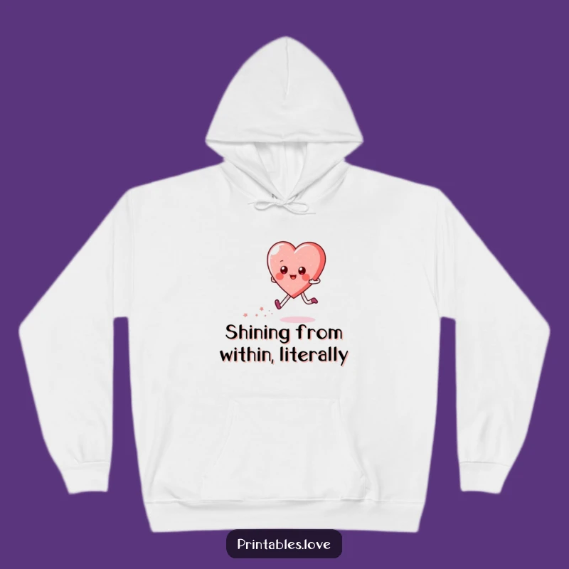 Funny Heart Skipping Hoodie: Cozy Up with Sparkly Joyful Character