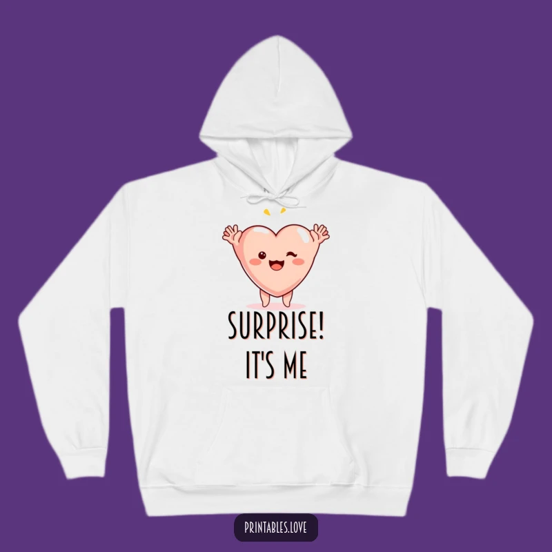 Funny Surprise Heart Hoodie: Cozy Up in Hilarious, Joyful Comfort