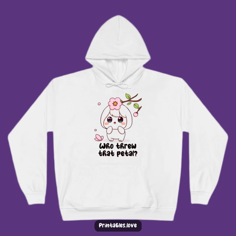 Funny Kawaii Petal Surprise Hoodie: Cozy Spring Vibes
