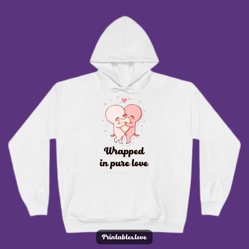 Funny Heart Hug Hoodie - Stay Cozy with This Sparkling Connection Design