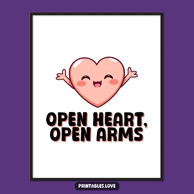 Free Printable Joyful Heart Wall Art: Beaming with Happiness, Downloadable Decor
