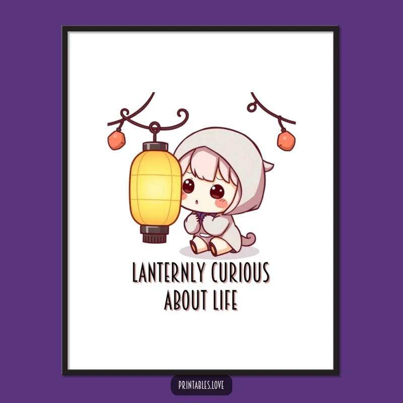 Free Printable Kawaii Lantern Wall Art - Mysterious & Funny Downloadable Decor!