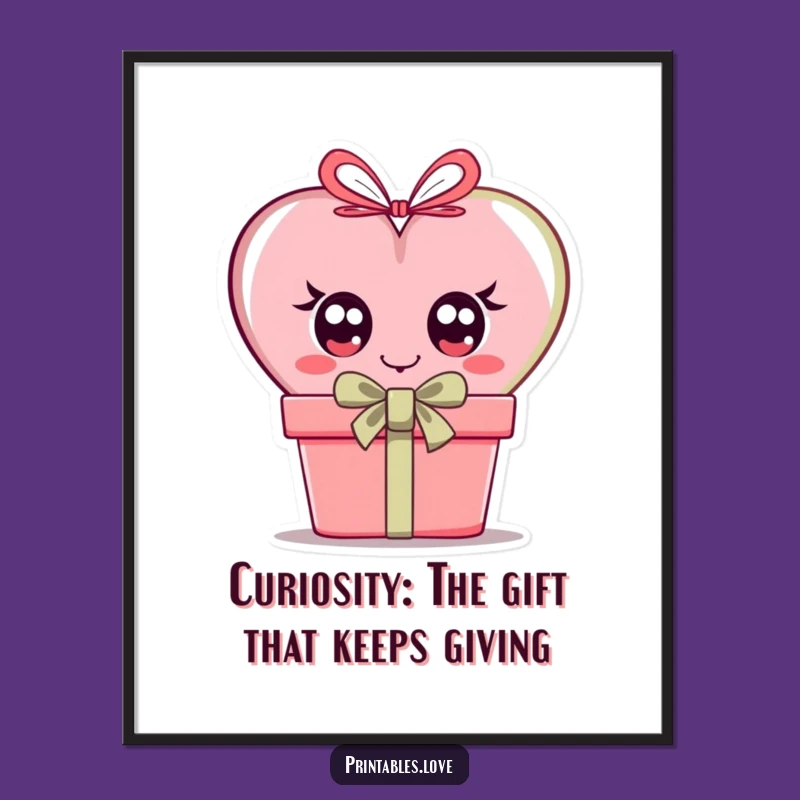 Free Printable Wall Art: Curious Heart Peek, Funny Downloadable Art for Whimsical Decor