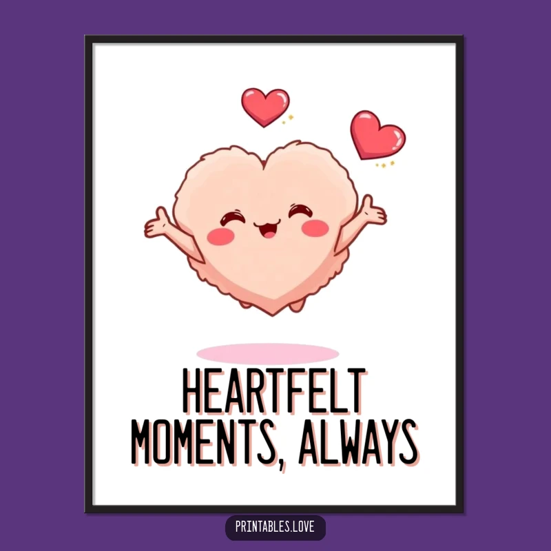 Free Printable Wall Art: Joyful Heart Hug Design, Funny Downloadable Decor