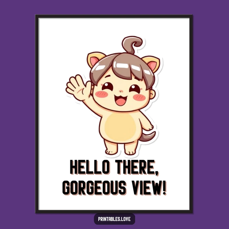 Funny Free Printable Kawaii Wall Art Downloadable Gift Decor for Cheerful Spaces