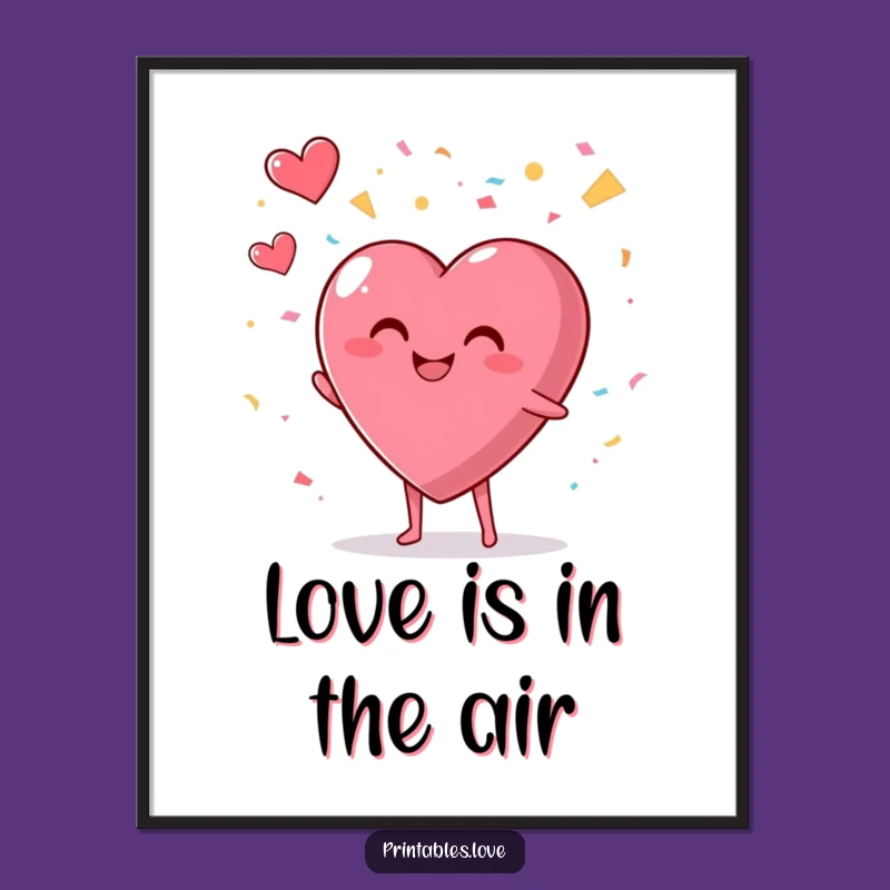 Free Printable Wall Art: Confetti Heart Party! Festive Downloadable Art.