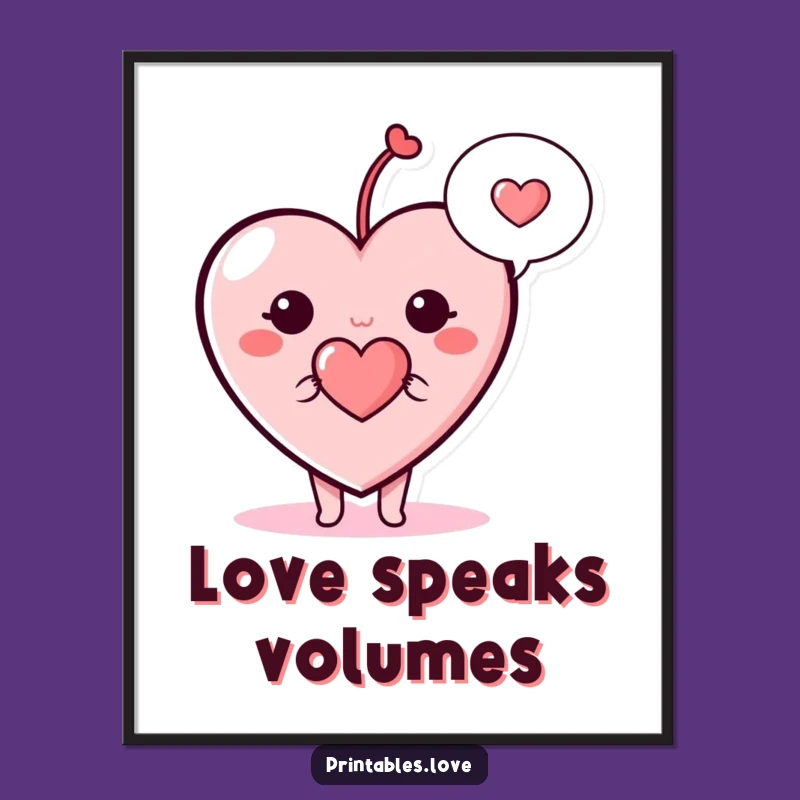 Free Printable Heart Art: Sweet Love Message Downloadable Decor for Any Room