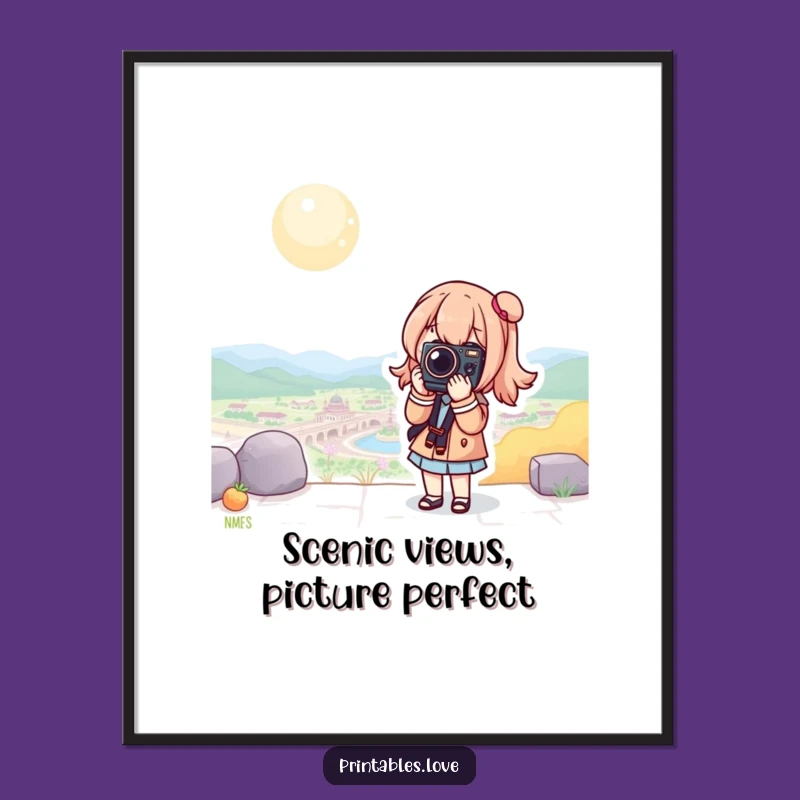 Free Printable Kawaii Photographer Wall Art - Capture Memories with Humor!