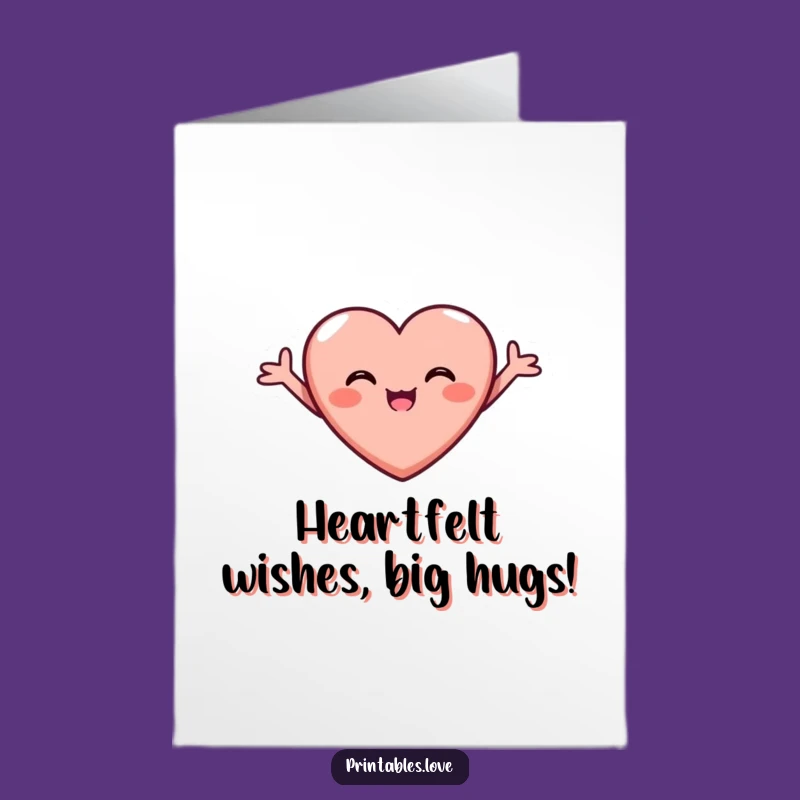 Free Printable Joyful Heart Birthday Card: Beaming Love, Happy Downloadable Greeting