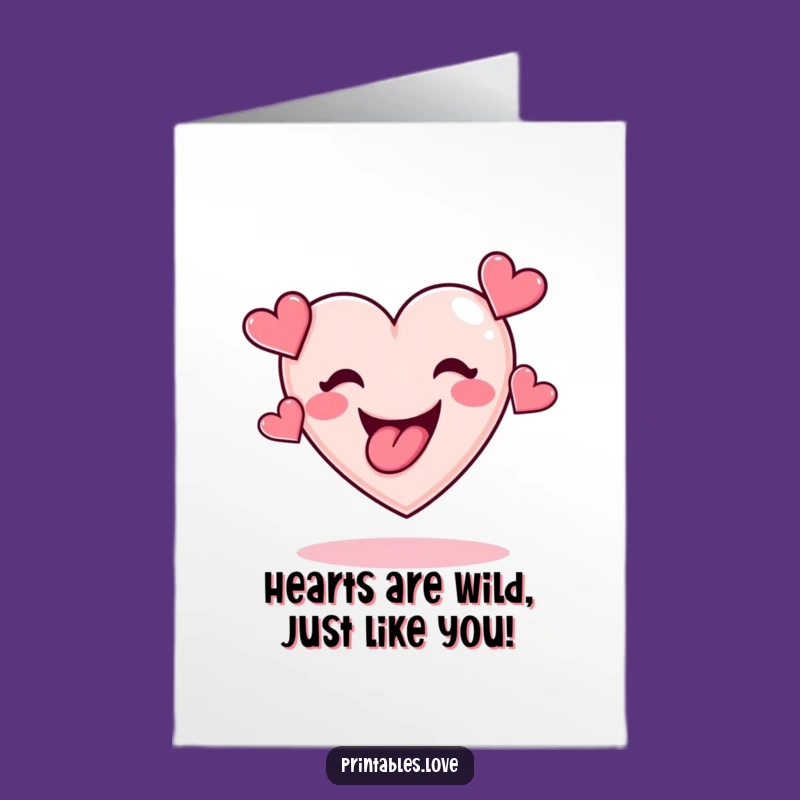 Free Printable Birthday Card: Juggling Heart Funny Downloadable Gift for Him or Her