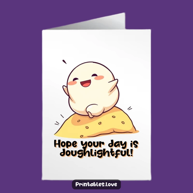 Free Printable Funny Dumpling Birthday Card: Rolling Hill Joy - Downloadable Gift