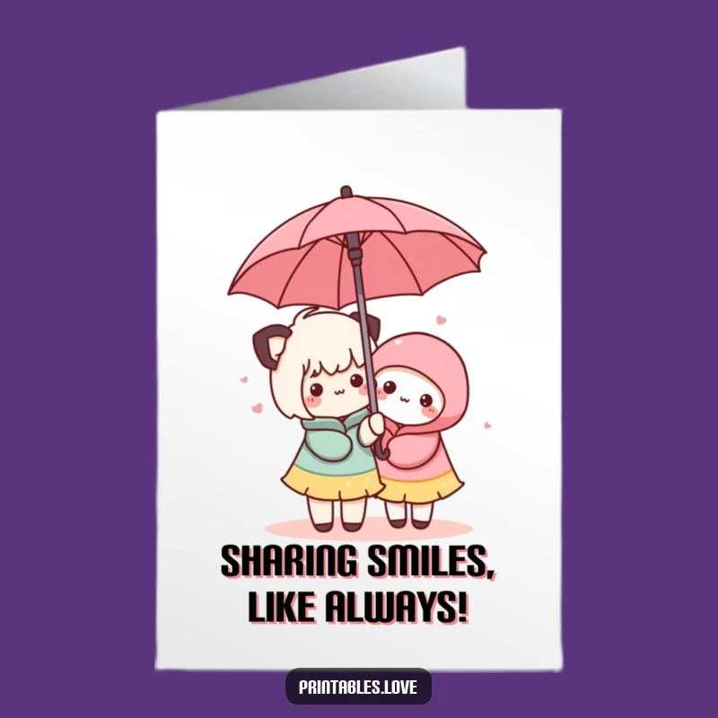 Free Printable Kawaii Friends Birthday Card - Sharing Joyful Moments!
