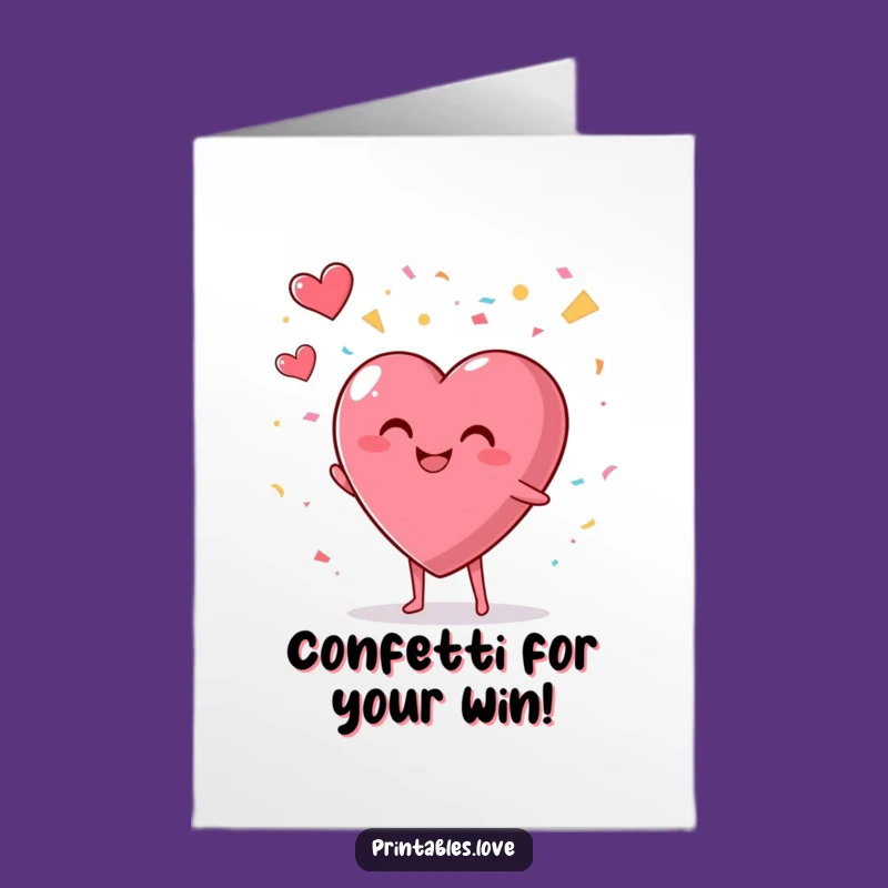Free Printable Congrats Card: Confetti Heart Celebration! Great Downloadable Gift Idea.