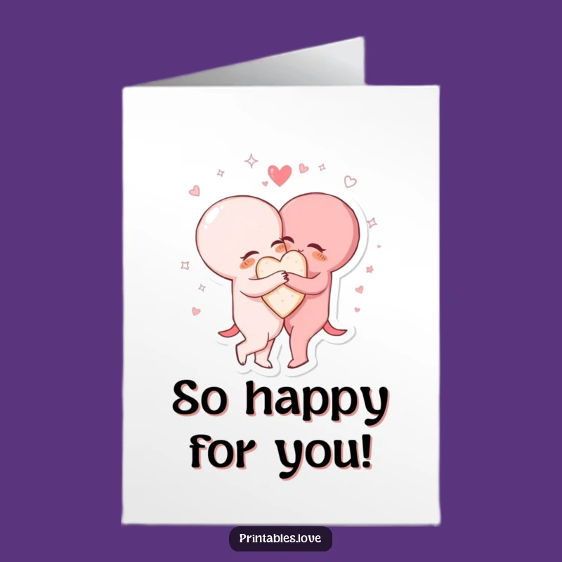 Free Printable Congrats Card: Sparkling Heart Hug, Funny Downloadable Gift