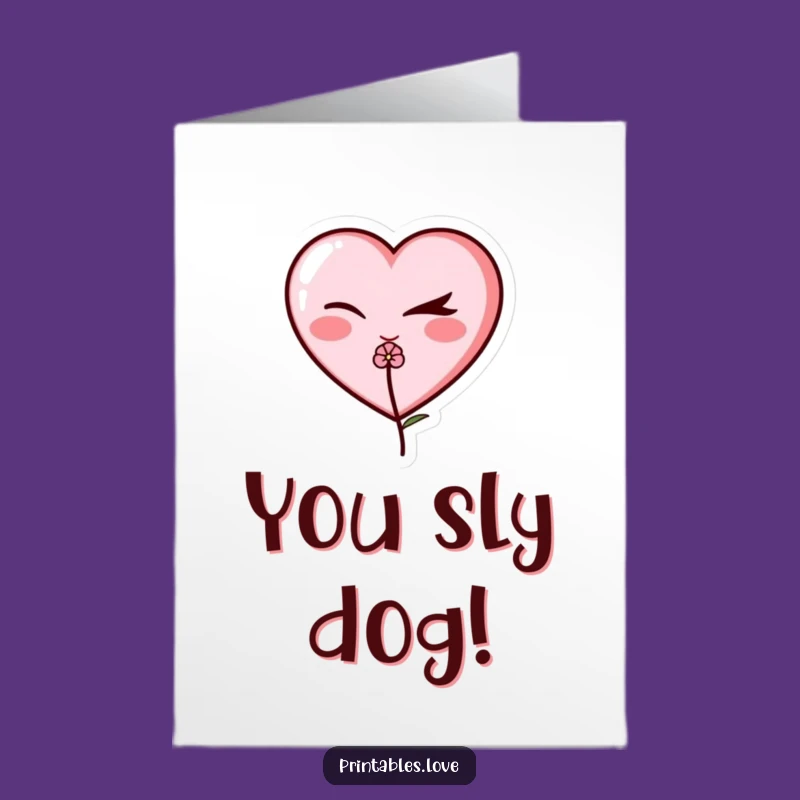 Free Printable Congrats Card: Winking Heart, Funny Downloadable Gift for a Saucy Win