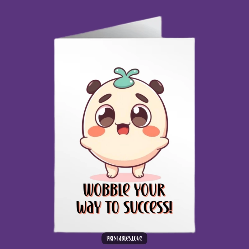 Free Printable Congratulations Card: Wobbling Dango Celebrates Your Amazing Achievement