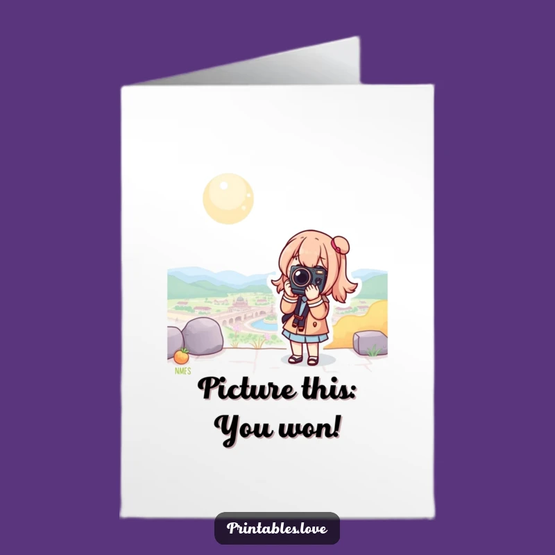 Free Printable Kawaii Photographer Card - Celebrate Scenic Achievements!