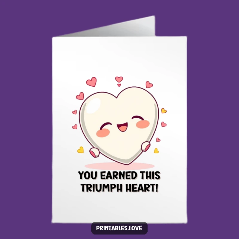 Funny Free Printable Congratulations Card: Tumbling Heart - Ecstatic Downloadable Gift!